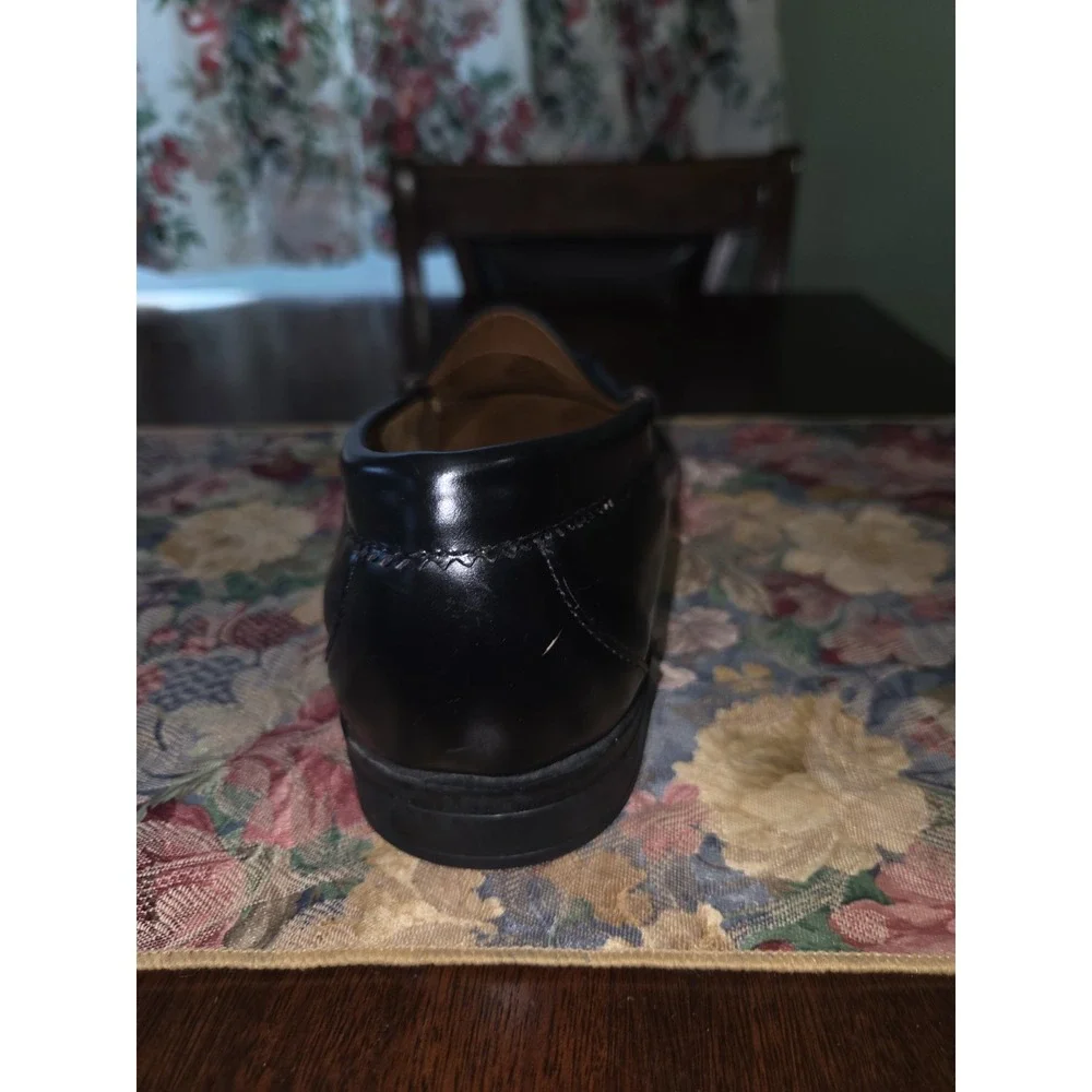 J.Crew Mens Camden Black Leather Penny Loafers AV166 Size 8.5 Slip On Dress Shoe
